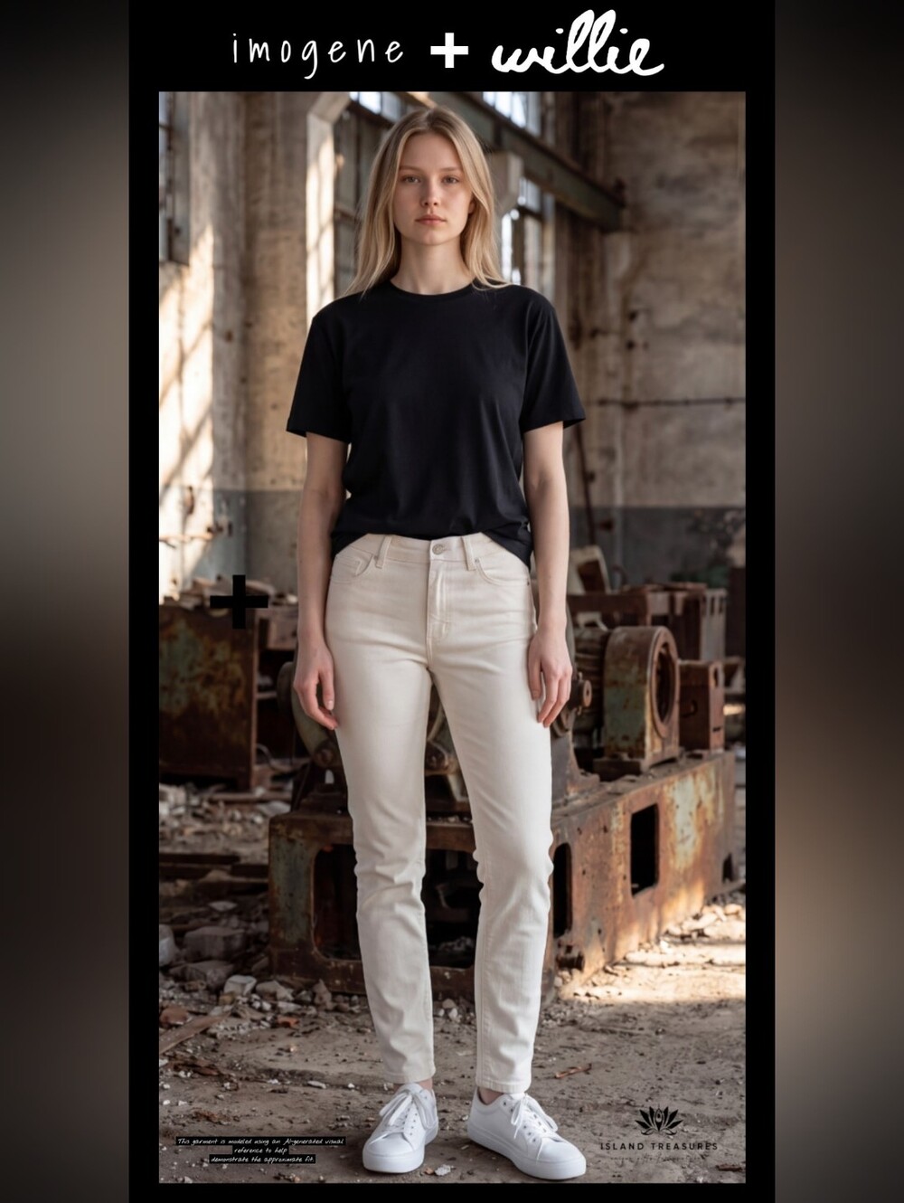 Imogene + Willie Sz 25 White-Cream-Wash Skinny Jeans Handmade in USA Mid Rise